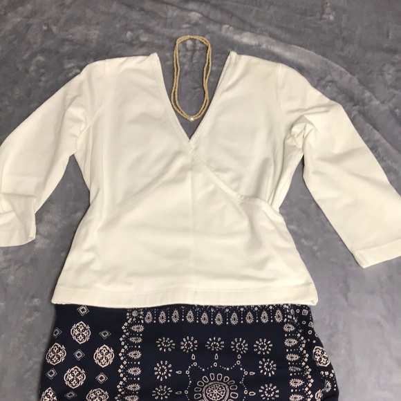 Soft Surroundings Tops - Soft Surroundings criss-cross white shirt